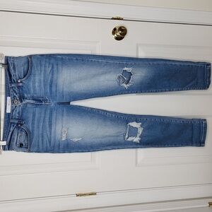 KanCan jeans midrise distressed skinny crop ankle KC8562L light wash 5/26